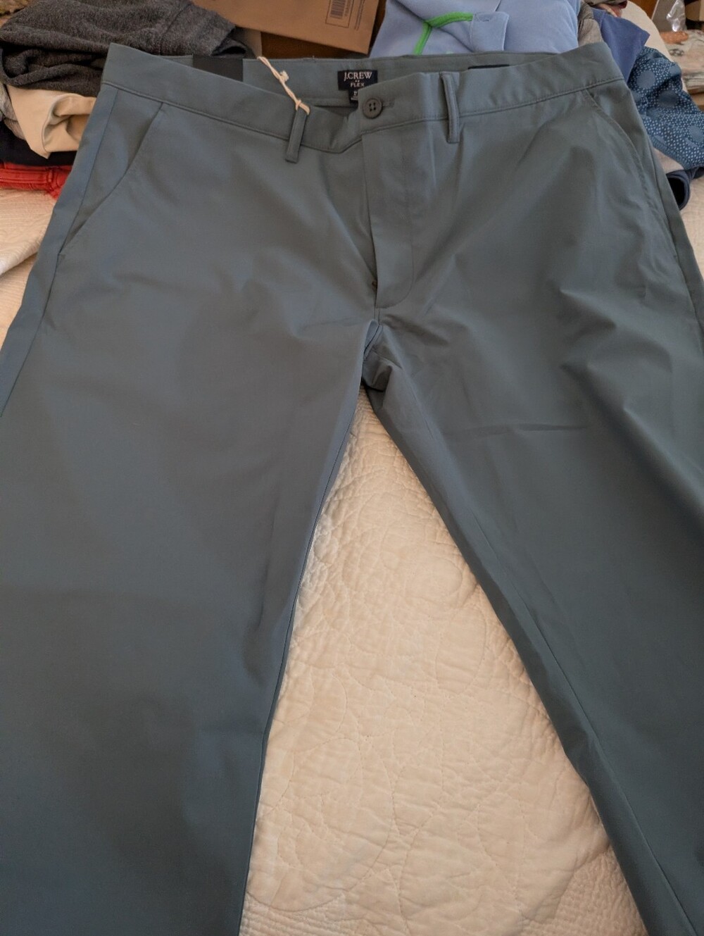 J.Crew Flex Tech Pants Men Size 36x32 Blue Gray Athletic Stretch New With Tags